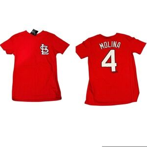 NWT St Louis Cardinals Molina Red Tshirt Unisex M MLB Baseball Hall of Fame